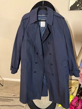 American Apparel Navy Double-Breasted Trench Coat